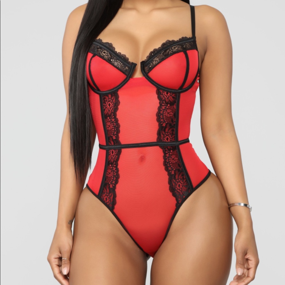 Lace teddy bodysuit